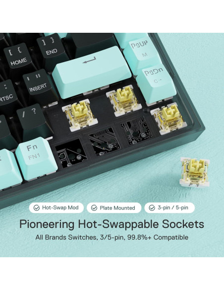 Teclado Mecánico Inalámbrico Redragon K631 PRO SE RGB 68 Teclas Teclado Mecánico Inalámbrico Redragon K631 PRO SE RGB 68 Teclas