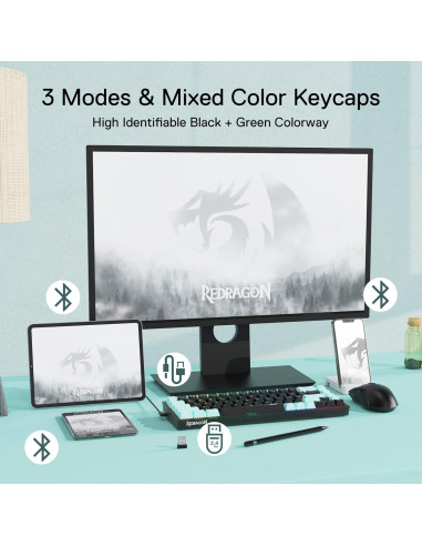 Teclado Mecánico Inalámbrico Redragon K631 PRO SE RGB 68 Teclas