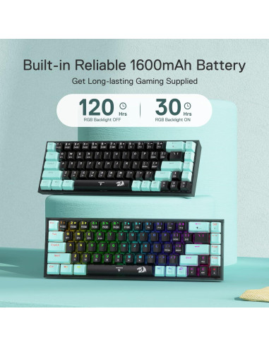 Teclado Mecánico Inalámbrico Redragon K631 PRO SE RGB 68 Teclas