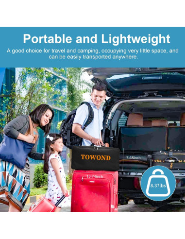 Pantalla de Proyector Towond 120" Plegable HD 16:9 con Soporte