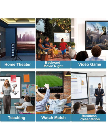 Pantalla de Proyector Towond 120" Plegable HD 16:9 con Soporte