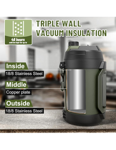 Jarra de Agua 4.5L Hydraful Acero Inoxidable Aislada