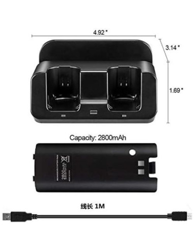 Base de Carga 3 en 1 eLUUGIE para Wii U Gamepad y Controladores