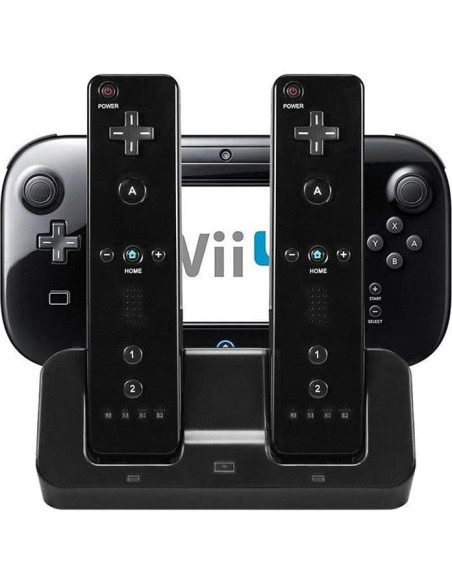 Base de Carga 3 en 1 eLUUGIE para Wii U Gamepad y Controladores