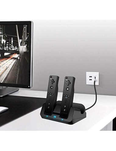 Base de Carga 3 en 1 eLUUGIE para Wii U Gamepad y Controladores