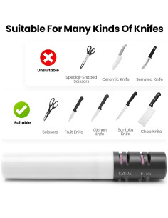 Afilador de cuchillos eléctrico UNIWA 23.1cm fácil de usar 2