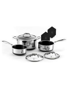 Juego de Ollas HexClad 6 Piezas Antiadherente con Trivets