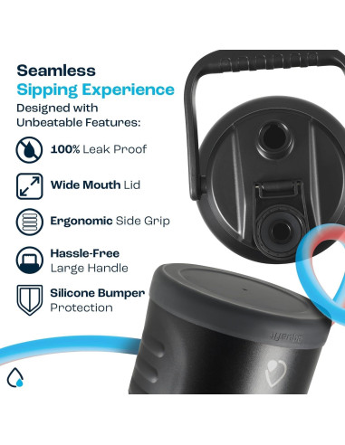 Botella de Agua Aislada AQUAFIT 128 oz Acero Inoxidable Rojo