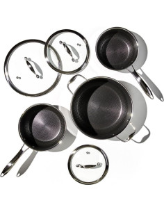 Juego de Ollas HexClad 6 Piezas Antiadherente con Trivets 2