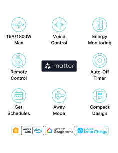 Enchufe Inteligente Kasa Matter 15A 1800W Paquete de 4 2