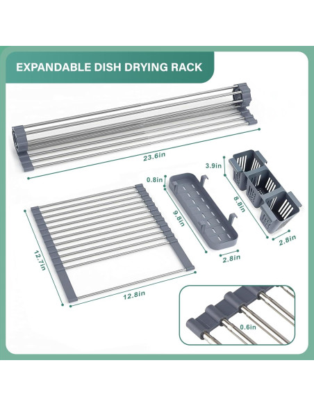 Escurridor de Platos Plegable Hobychild 57.9 x 43.9 cm Acero Inoxidable