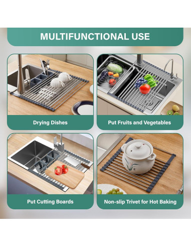 Escurridor de Platos Plegable Hobychild 57.9 x 43.9 cm Acero Inoxidable