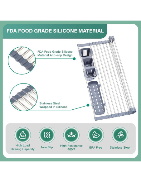 Escurridor de Platos Plegable Hobychild 57.9 x 43.9 cm Acero Inoxidable