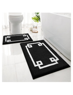 Conjunto de Alfombrillas de Baño HOMEIDEAS 2 Piezas Microfibra