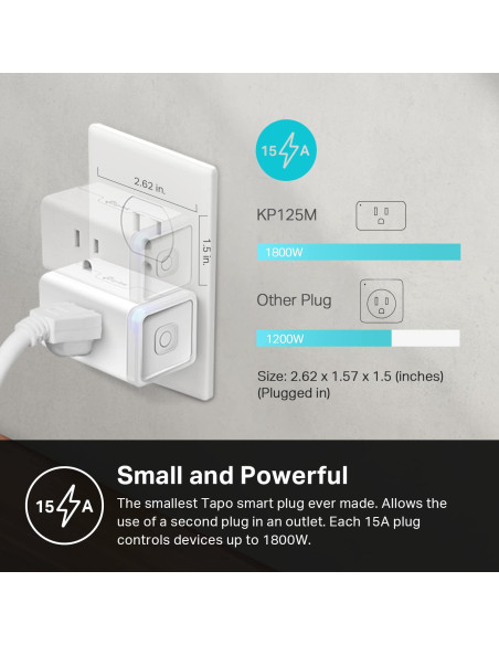 Enchufe Inteligente Kasa Matter 15A 1800W Paquete de 4