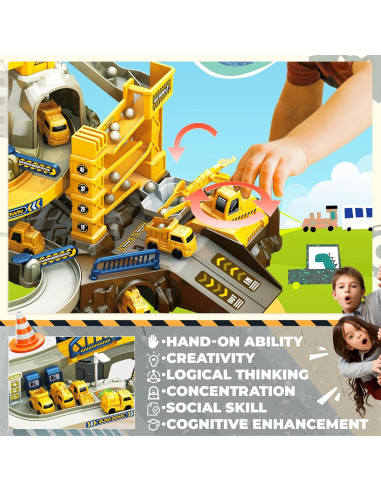 Set de Pista de Carreras SmilessKiddo 68 PCS para Niños 3-6 Años