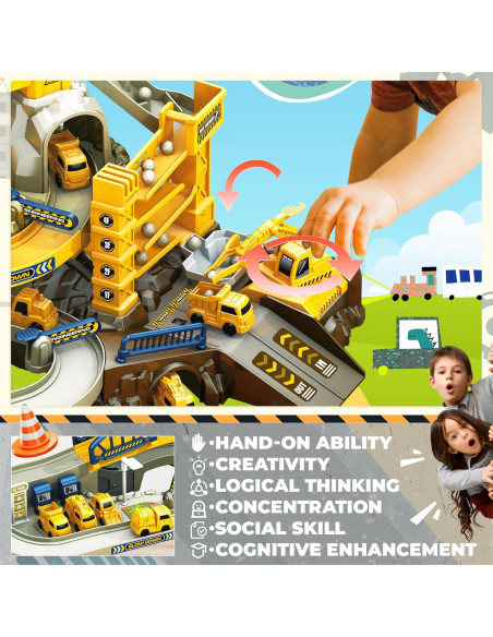 Set de Pista de Carreras SmilessKiddo 68 PCS para Niños 3-6 Años Set de Pista de Carreras SmilessKiddo 68 PCS para Niños 3-6 Años