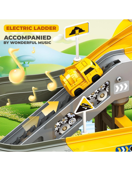 Set de Pista de Carreras SmilessKiddo 68 PCS para Niños 3-6 Años Set de Pista de Carreras SmilessKiddo 68 PCS para Niños 3-6 Años