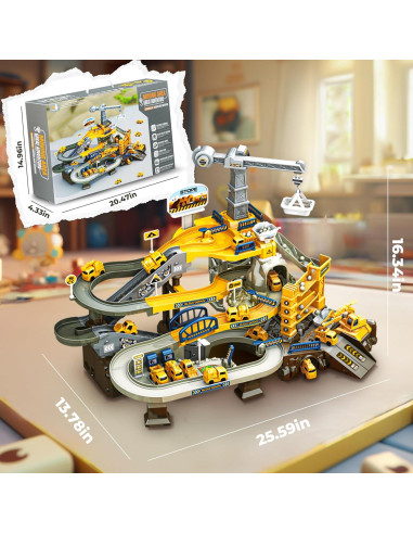 Set de Pista de Carreras SmilessKiddo 68 PCS para Niños 3-6 Años