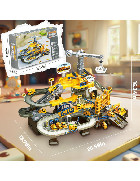 Set de Pista de Carreras SmilessKiddo 68 PCS para Niños 3-6 Años Set de Pista de Carreras SmilessKiddo 68 PCS para Niños 3-6 Años