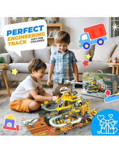 Set de Pista de Carreras SmilessKiddo 68 PCS para Niños 3-6 Años