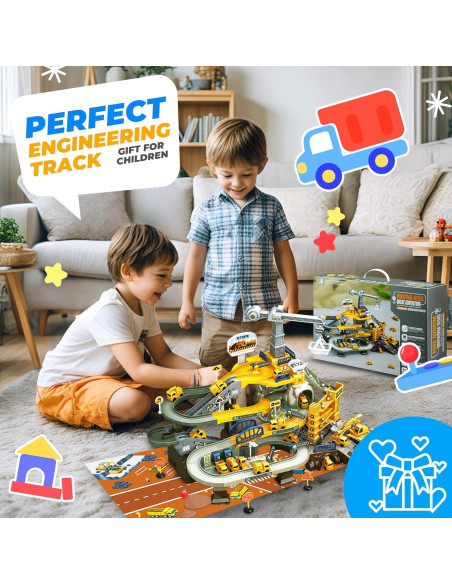 Set de Pista de Carreras SmilessKiddo 68 PCS para Niños 3-6 Años Set de Pista de Carreras SmilessKiddo 68 PCS para Niños 3-6 Años