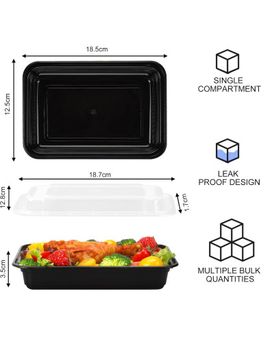 Contenedores de Comida Reutilizables Moretoes 30 Piezas 473ml