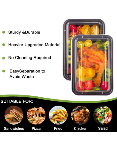 Contenedores de Comida Reutilizables Moretoes 30 Piezas 473ml