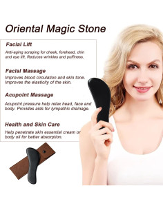 Herramienta Gua Sha Yuanchupin de Piedra Bian para Masaje Facial y Corporal 2