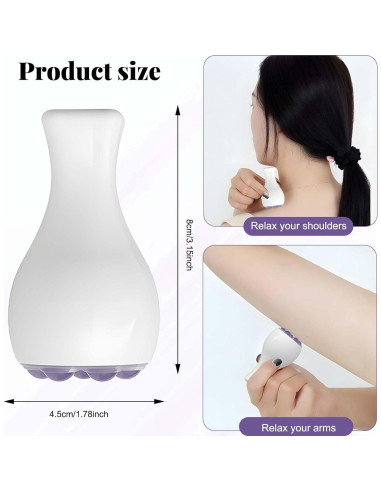 Rodillo Facial Tizee con 7 Perlas de Jade - Masajeador Compacto