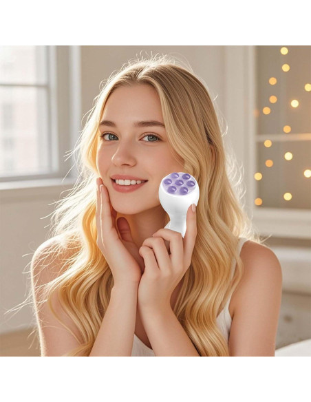 Rodillo Facial Tizee con 7 Perlas de Jade - Masajeador Compacto