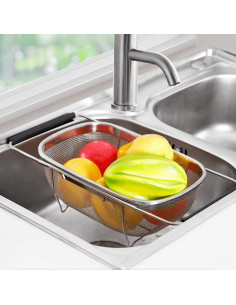 Canasta Coladora Ovalada Supercap 4qt Acero Inoxidable Expandible 2