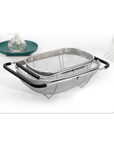 Canasta Coladora Ovalada Supercap 4qt Acero Inoxidable Expandible