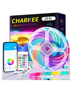 Tira de LED RGB 7.62m CHARKEE con Control Remoto y APP