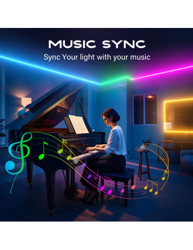 Tira de LED RGB 7.62m CHARKEE con Control Remoto y APP