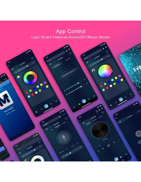 Tira de LED RGB 7.62m CHARKEE con Control Remoto y APP