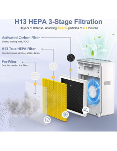 Filtro de Aire HEPA G3 Ecleanfy 2 Paquetes para Mascotas 2