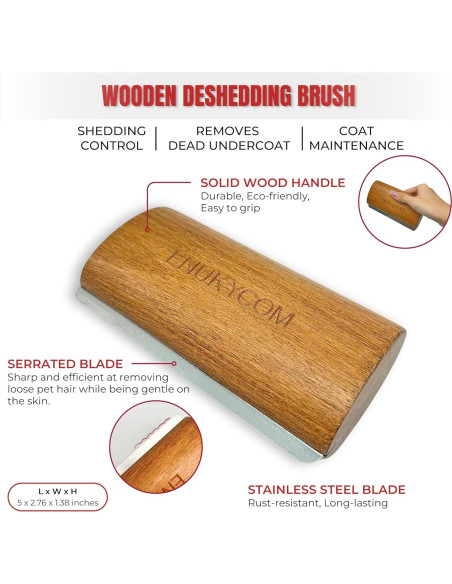 Kit de Aseo de Madera ENUKYCOM para Perros y Gatos Pelo Corto