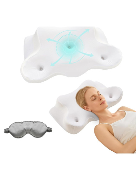 Almohada Cervical Ergonómica XWZO de Espuma de Memoria 61x37.8cm