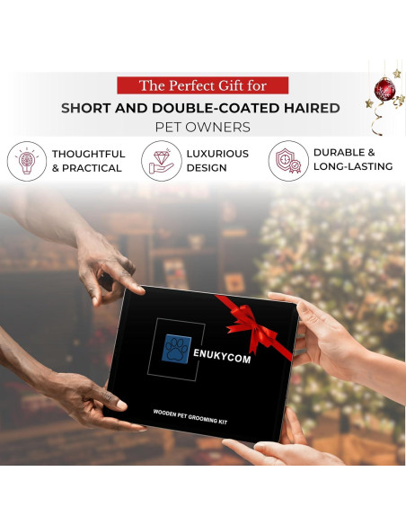 Kit de Aseo de Madera ENUKYCOM para Perros y Gatos Pelo Corto