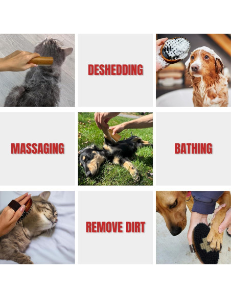 Kit de Aseo de Madera ENUKYCOM para Perros y Gatos Pelo Corto