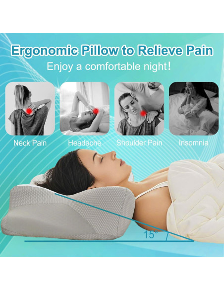 Almohada Cervical Ergonómica XWZO de Espuma de Memoria 61x37.8cm