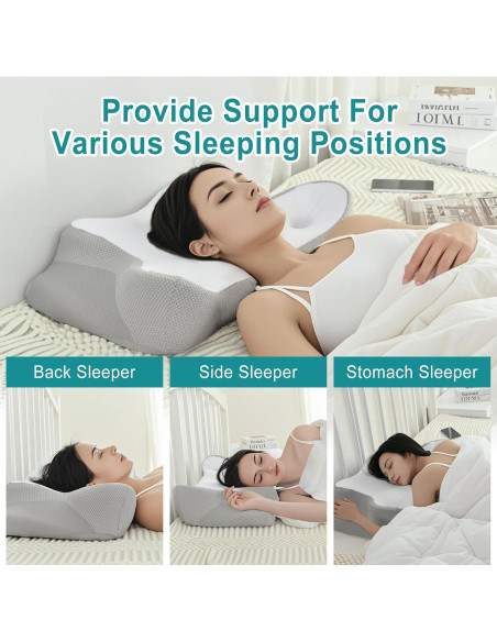 Almohada Cervical Ergonómica XWZO de Espuma de Memoria 61x37.8cm