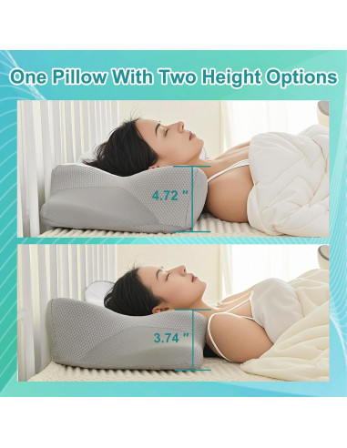 Almohada Cervical Ergonómica XWZO de Espuma de Memoria 61x37.8cm