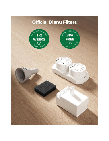 Filtros y Esponjas de Reemplazo Dianu para Fuente de Gatos 9 Paquete