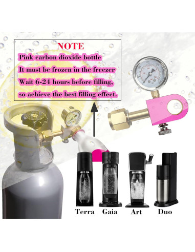 Adaptador de recarga CO2 KUMAS CGA320 con manómetro