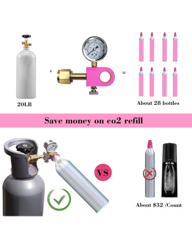 Adaptador de recarga CO2 KUMAS CGA320 con manómetro