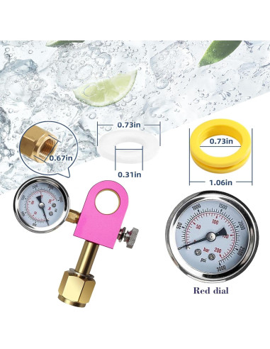 Adaptador de recarga CO2 KUMAS CGA320 con manómetro