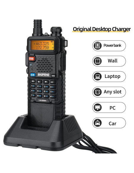 Radio Baofeng UV-5R 8W Doble Banda Portátil 3800mAh 2Pack