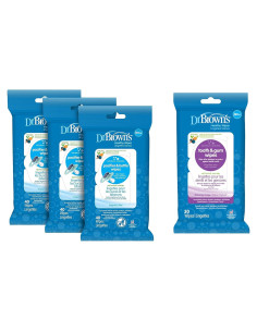 Toallitas para Biberones y Dientes Dr. Brown 120 Unidades